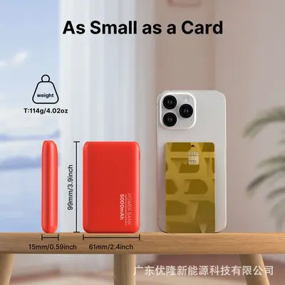 YLYP 2'li set ultra ince 5000mAh mini cep powerbank, taşınabilir şarj cihazı