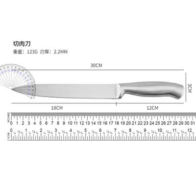 Edelstahl-Messerset 6-teilig mit Kochmesser und Santoku - 9