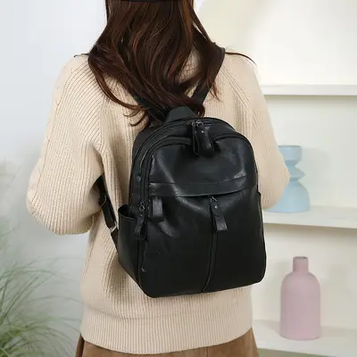 Koreanischer Doppelschultergurt Rucksack für Damen 2025 Neue Herbst- und Winterkollektion große Kapazität trendige Pendel- und Straßenrucksack modisch - 3