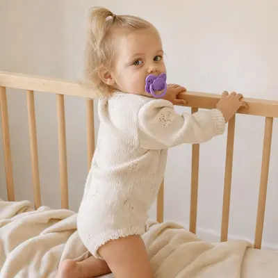 Hollow Baby Pacifier, Natural Latex Nipple with PP Shield, Anti-Colic