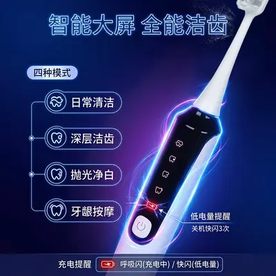 Rechargeable Sonic Electric Toothbrush 4 Speeds Soft Bristles - 3