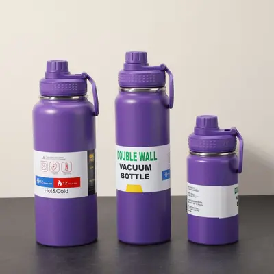 Große Thermo-Sportflasche aus Edelstahl mit Griff - 8