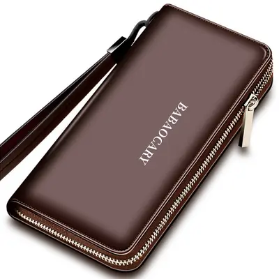 BABAOCARY Ultra-Thin Leather Men's Long Wallet - 8