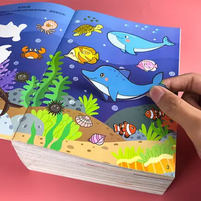 Çocuk konsantrasyon stiker kitabı, karikatür, 2-6 yaş - 2