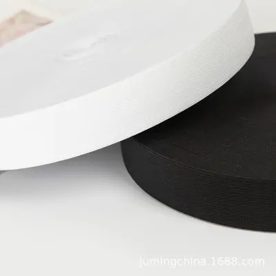 Schwarz-weißes gestricktes Elastikband, 1cm bis 20cm breit - 3