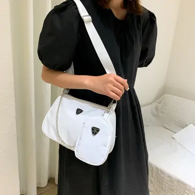 Women's Underarm Bag, Solid Color, Minimalist Small Crossbody Bag - 4