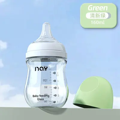 Noaiyin Glass Newborn Baby Bottle, Wide Neck, Anti-Colic and Anti-Choking - 7