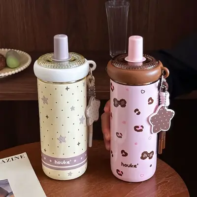 高颜值316保温杯轻奢高级感小众杯子大容量水杯吸管杯女咖啡杯 - 3