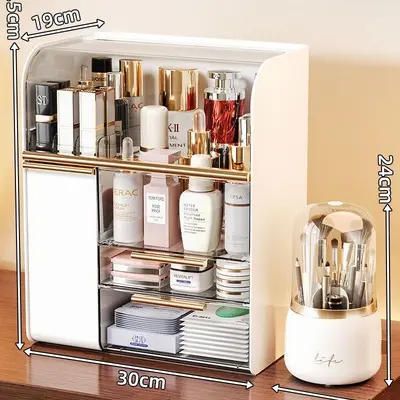 Cosmetics storage organizer box with dustproof design - 10