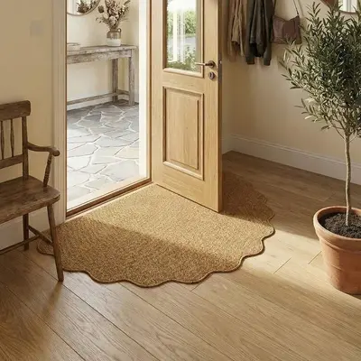 Taklit Sisal Oturma Odası Halısı, Kaymaz, Kedi Tırmalamasına Dayanıklı