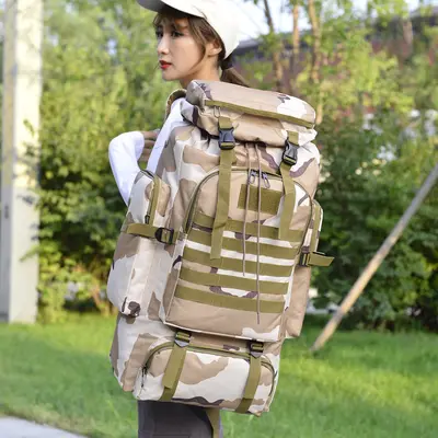 Grenzübergreifender multifunktionaler wasserdichter Rucksack Wanderrucksack Outdoor-Rucksack Camping-Bergrucksack großer Reiserucksack Tarnmuster-Rucksack