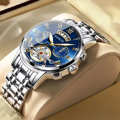 Cross-border New Stainless Steel Fake Tourbillon High-value Watch Men's Fashion Luminous Waterproof Men's Watch Steel Strap Model - 9