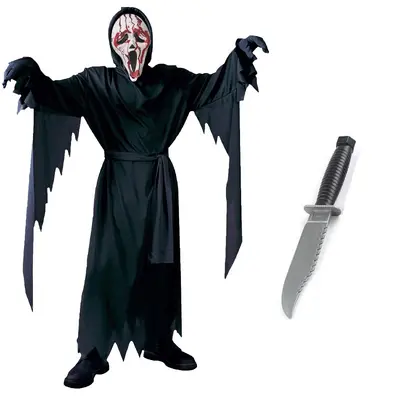 Костюмы на Хэллоуин для детей и взрослых в стиле Scream из фильма ужасов, потому что страшный кинжал, костюмы с ножом для маскарада - 13