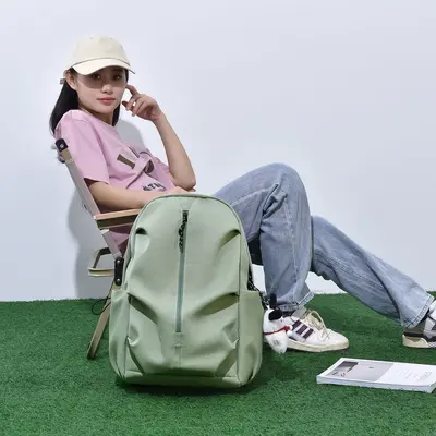 Lightweight Couple Backpack, Unisex, Solid Color, Large Capacity Daypack - 3
