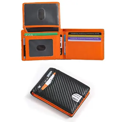 Men's Ultra-Thin Minimalist Wallet with Dollar Clip and Card Slots - 7
