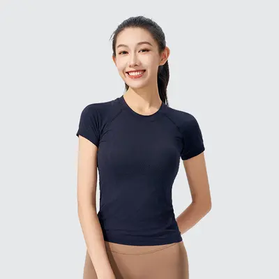 Damen Kurzarm-Yoga-Shirt, schnelltrocknend - 7