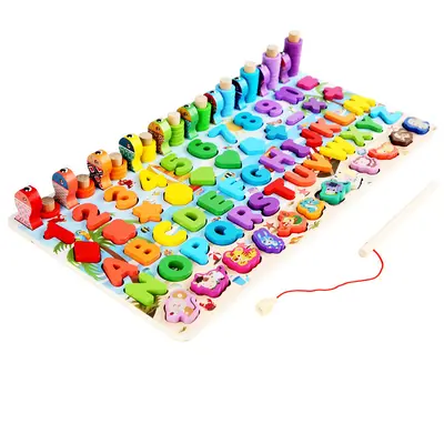 Magnetic Number Puzzle Blocks for 1-2 Year Olds, Fishing Game - 6