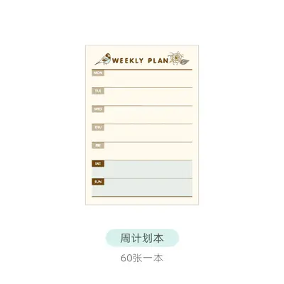 Blue Bird Flower Portable Weekly Planner Notebook - 9