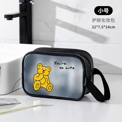 Large capacity makeup bag with dry wet separation - 9
