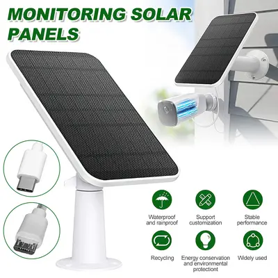 Ring ve Eufy kameralar uyumlu 3W güneş enerjili şarj paneli, düşük güç tüketimli