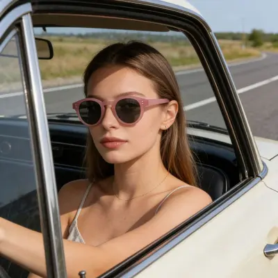 Runde Sonnenbrille mit UV400-Schutz, unisex - 3