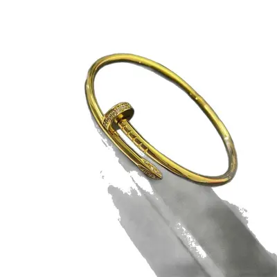 Klasik çivi bileklik, katı metal, çift model - 6