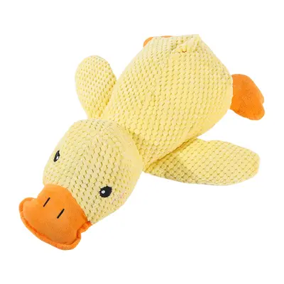 Sarı Ördek Peluş Köpek Oyuncağı, Sesli, Dayanıklı Çiğneme