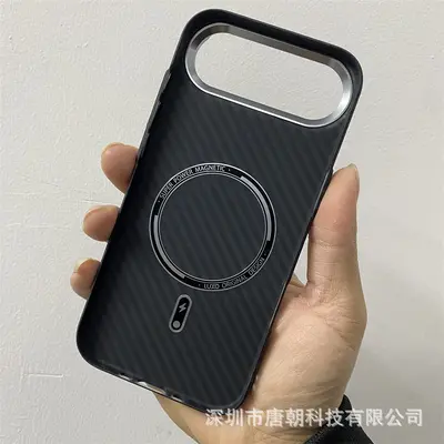 LUXO磁吸水贴硬壳适用iPhone17air碳纤纹手机壳凯夫拉纹pc壳男女