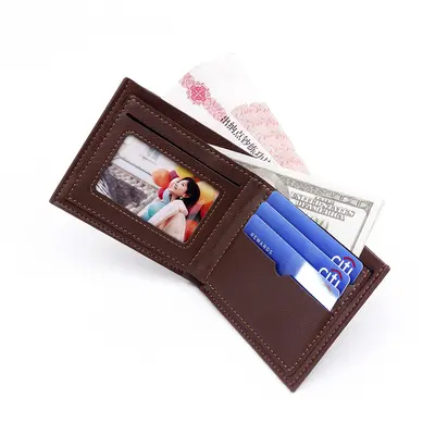 Men's Short Wallet with Plaid Pattern and Coin Pocket - 3