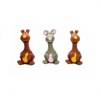 Latex Squeaky Dog Toy Set with Long-Eared Duck, Chew-Resistant - 6