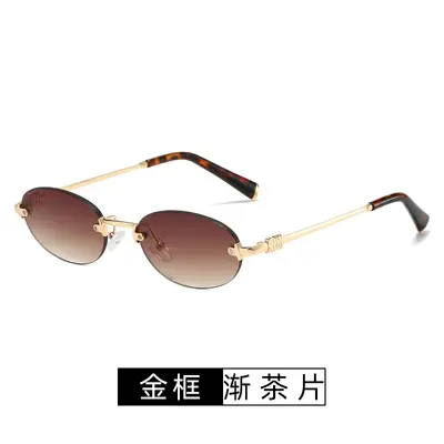 Frameless Round Sunglasses for Women - 10