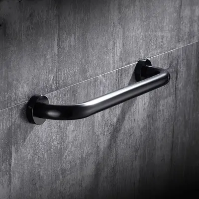 Rutschfester Badgriff für Senioren, Aluminium mit schwarzem Griff