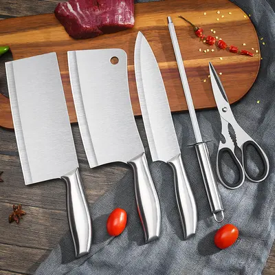 Stainless Steel Kitchen Knife Set for Meat and Vegetables, Sharp