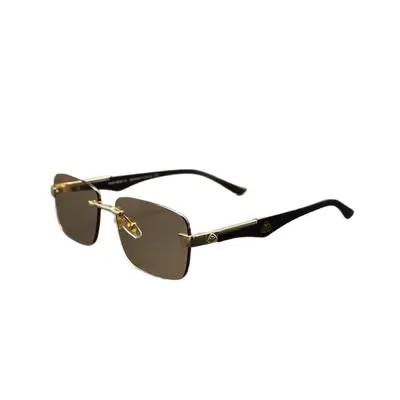 Rahmenlose polygonale Herren-Sonnenbrille, Retro-Modestil - 5