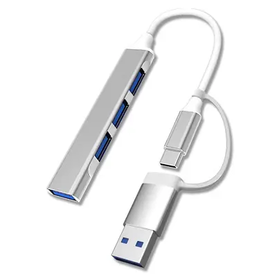 2-in-1 Docking Station USB 3.0 Hub Computer Laptop Splitter USB Interface Extender Type-C Docking Station - 8