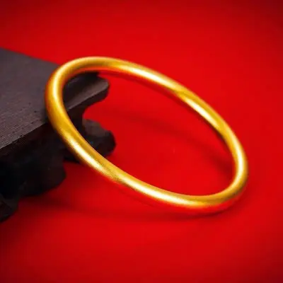Chinese Style Antique Plain Circle Bangle for Women