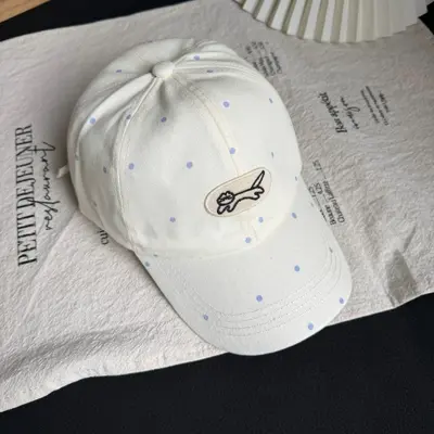 2026 neue koreanische Polka-Dot Katzen Baseballkappe unisex niedlich Allrounder kleine Stickerei Enten schnabel Mütze Trend Modell - 8