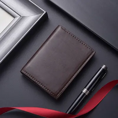 Soft leather slim men's wallet, RFID-blocking, multi-card slots - 9