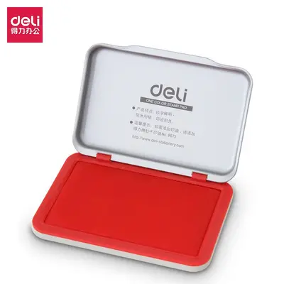 Deli 9891 Schnelltrocknendes quadratisches rotes Stempelkissen