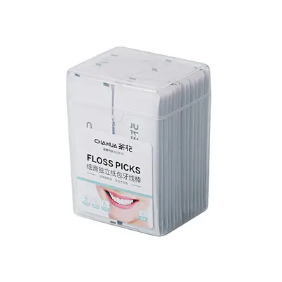 Camellia Disposable Dental Floss Picks, Individually Packaged, Curved Tip