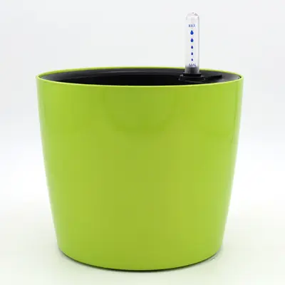 Round Plastic Planter with Water Level Indicator, Self-Watering - 8