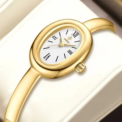 Yalalusi women's oval quartz wristwatch, gold - 3
