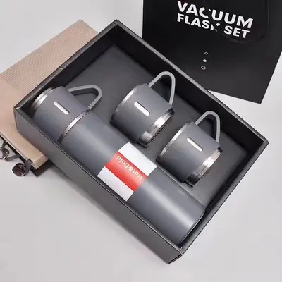 304 Stainless Steel Double-Wall Insulated Cup Set with 3 Lids - 7