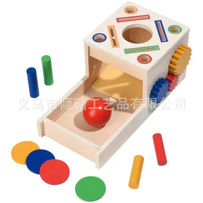 Montessori Çocuk Okul Öncesi Ahşap Eğitim Araçları Geometrik Şekil Eşleştirme Bilişsel Bilim Mekanizmalı Oyuncak - 7