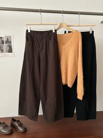 Kadın bol paça pantolon, ince model, bahar, günlük