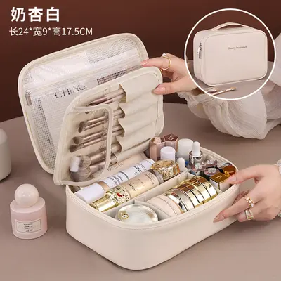 Large-Capacity Portable Makeup Bag with Free Dividers