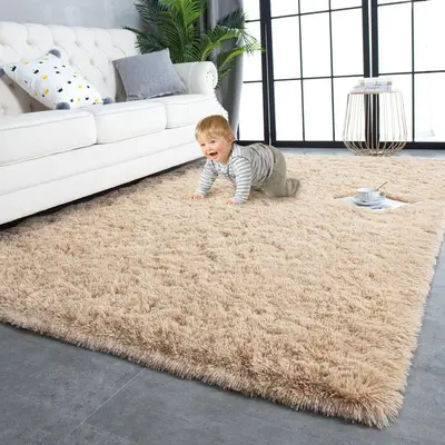 Long Plush Bedroom Bedside Rug, Thickened Soft Carpet for Room - 9