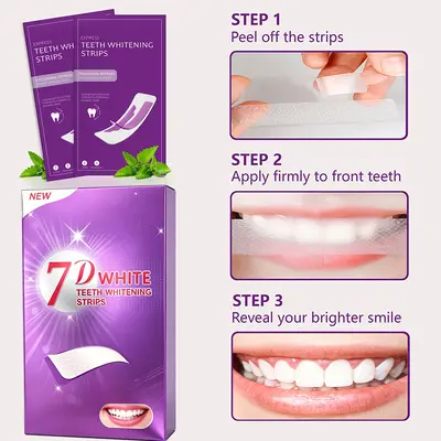 Purple V34 Teeth Whitening Strips, 7 Pairs - 5
