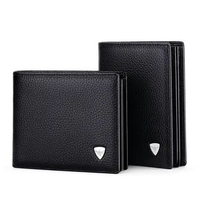 Men's Genuine Leather Short Wallet with Driver's License Holder and Multiple Card Slots - 6