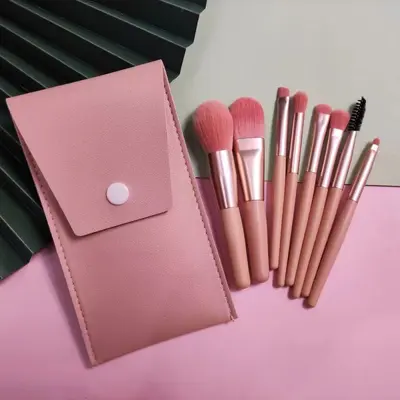 8-piece mini makeup brush set Morandi soft hair eyeshadow brush blush brush lip brush beauty tools makeup set - 11